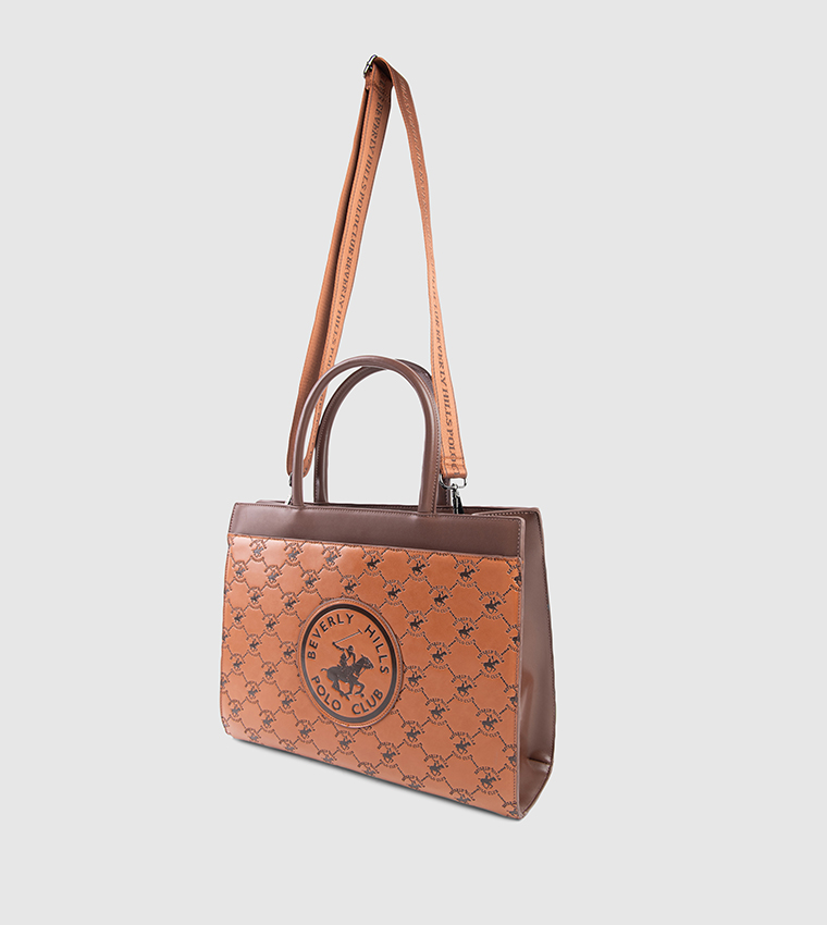 Debossed Zip-Closure Tote Bag