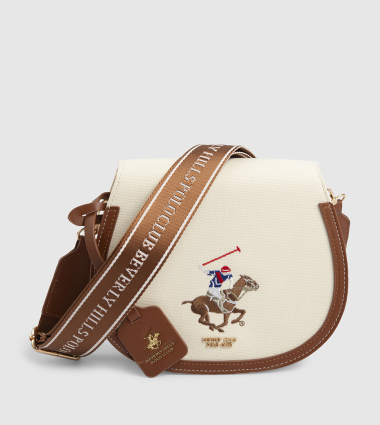 Logo Embroidered Saddle Bag