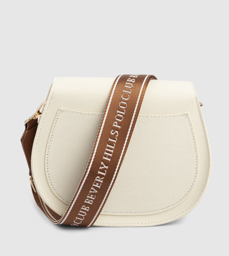 Logo Embroidered Saddle Bag