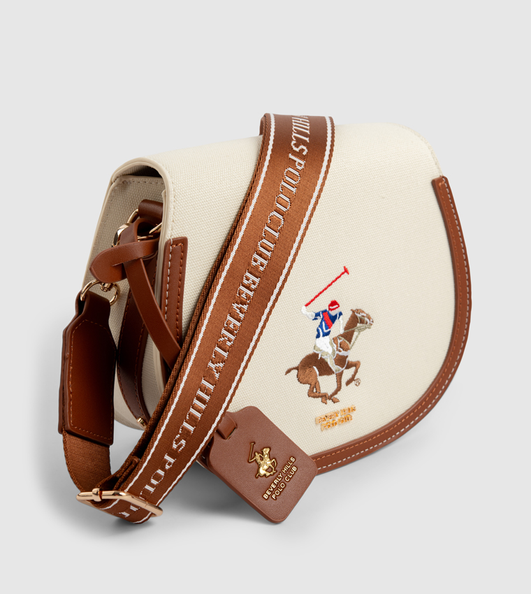 Logo Embroidered Saddle Bag