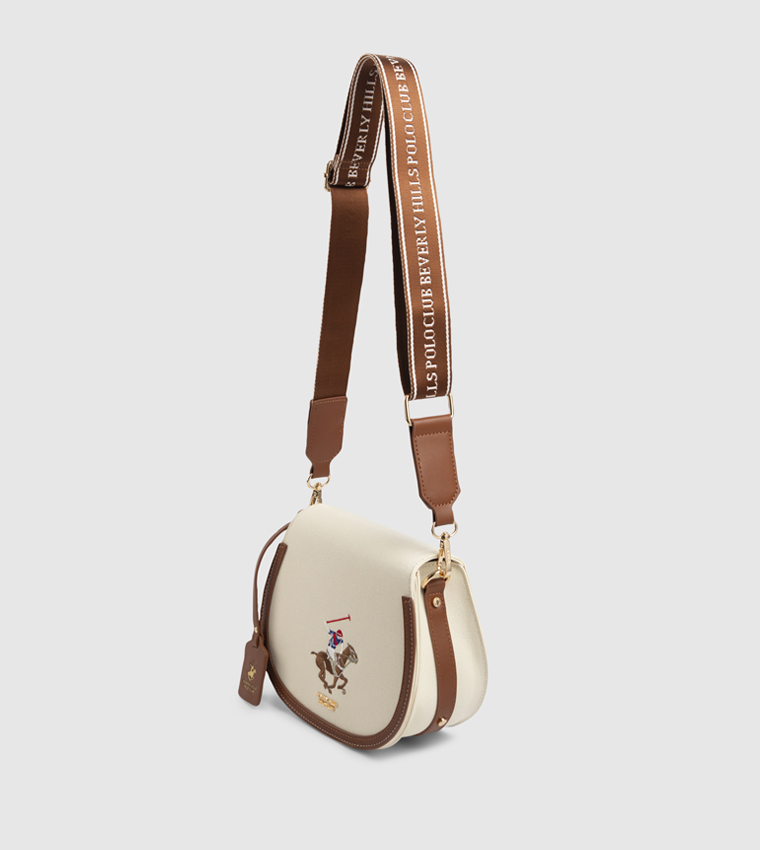 Logo Embroidered Saddle Bag
