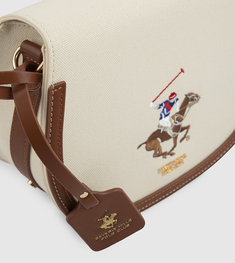 Logo Embroidered Saddle Bag