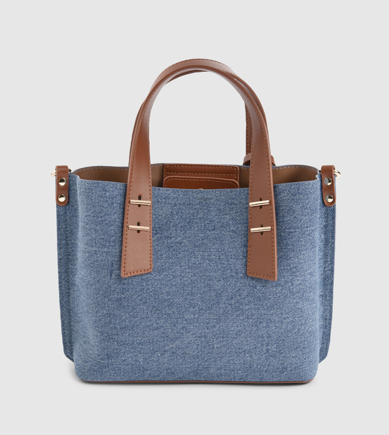 Logo Embroidered Satchel Bag