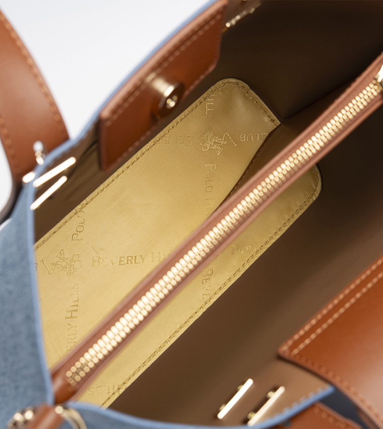 Logo Embroidered Satchel Bag