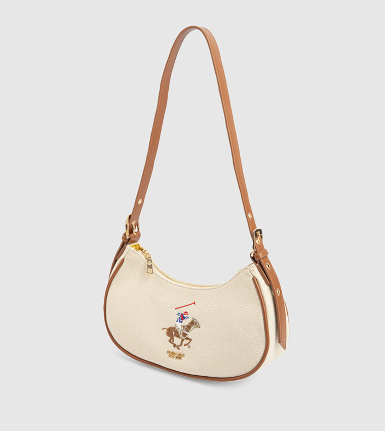 Logo Embroidered Hobo Bag