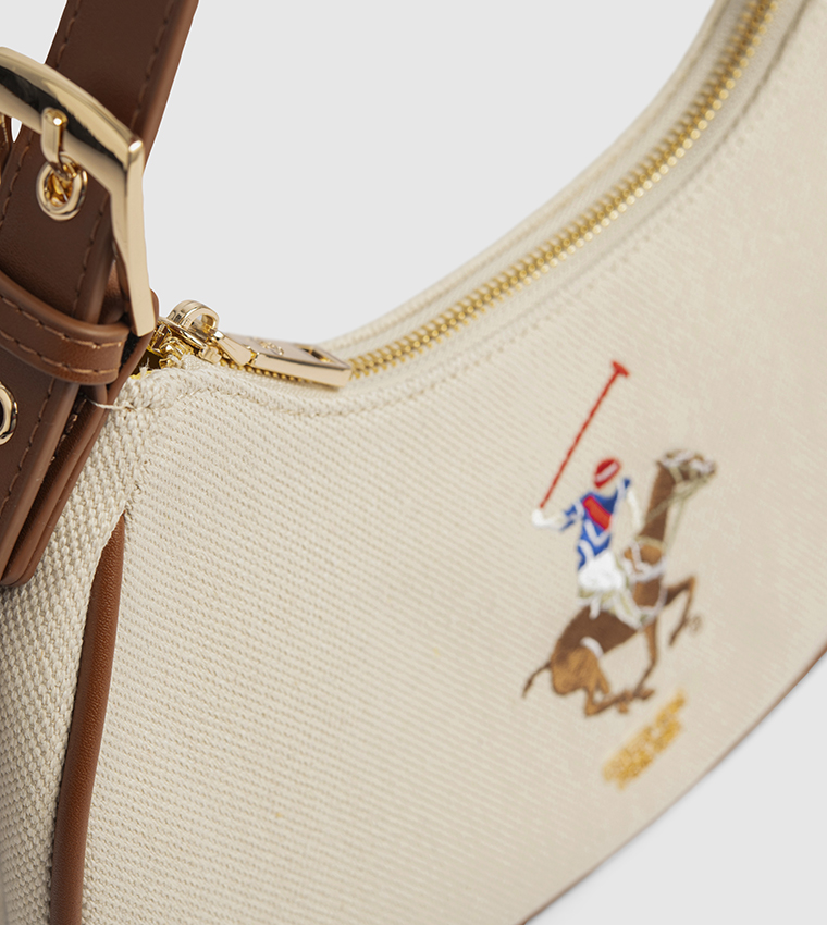 Logo Embroidered Hobo Bag