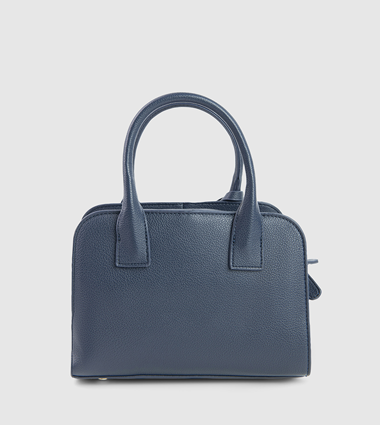 Checkered Zip-Closure Satchel Bag
