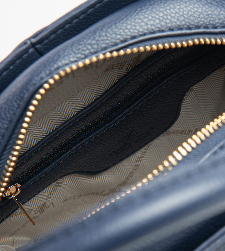 Checkered Zip-Closure Satchel Bag