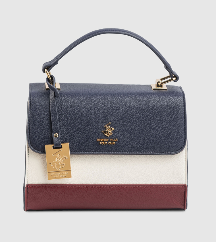 Color Block Top Handle Bag