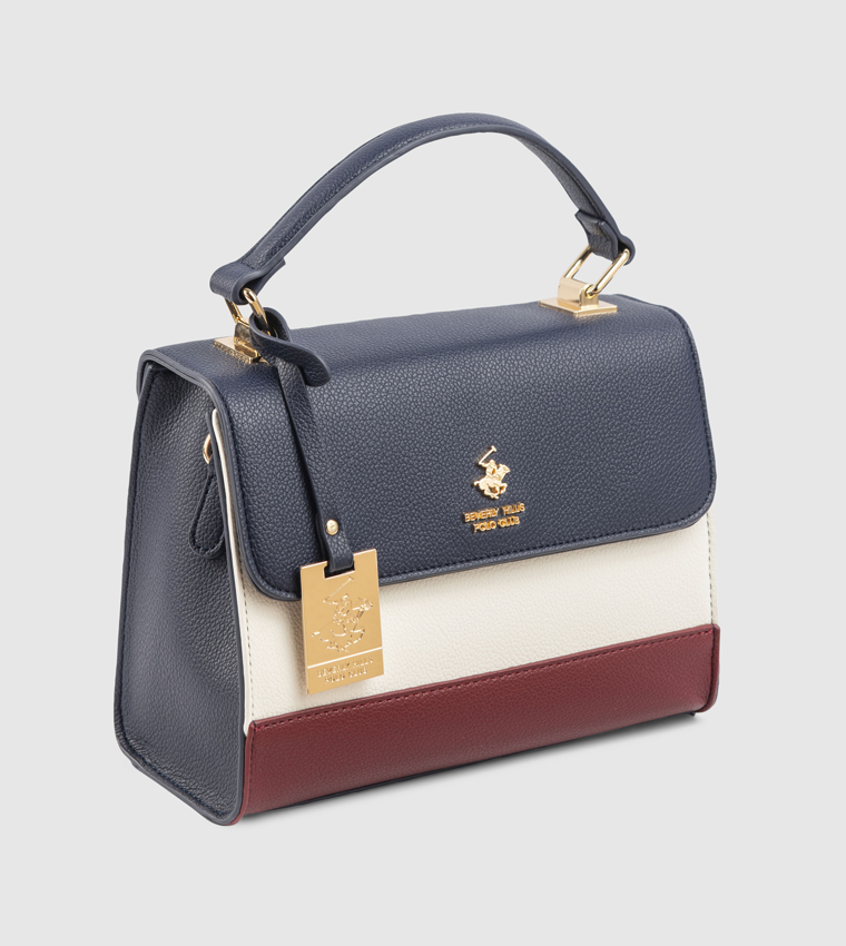 Color Block Top Handle Bag