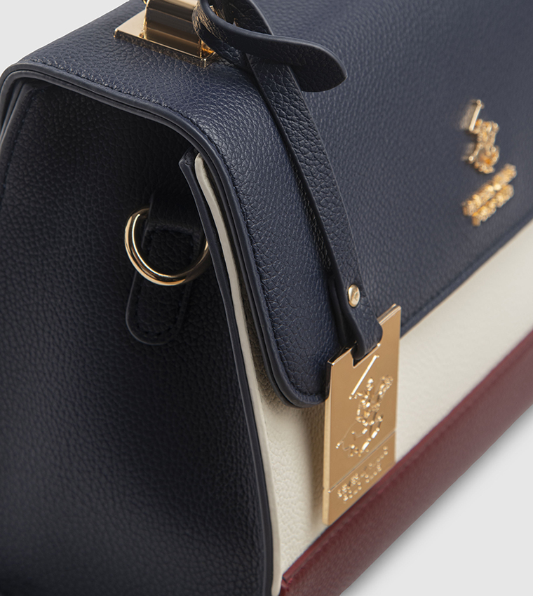 Color Block Top Handle Bag