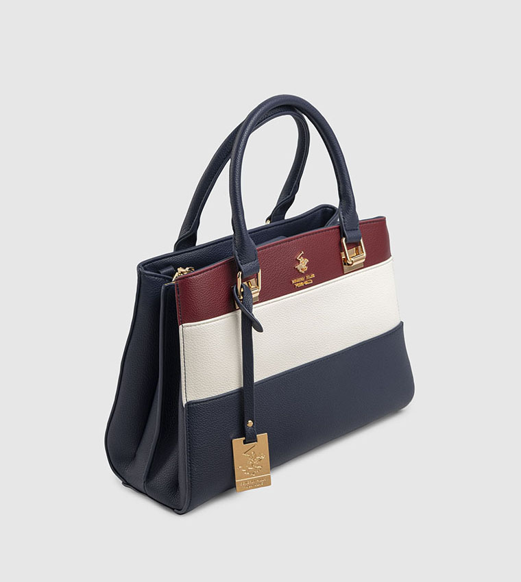 Color Block Satchel Bag