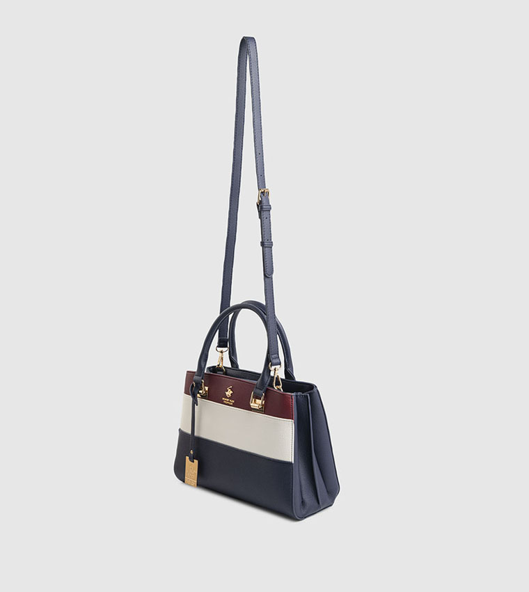 Color Block Satchel Bag