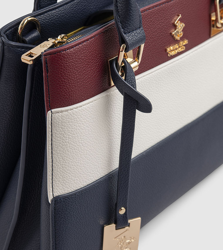 Color Block Satchel Bag