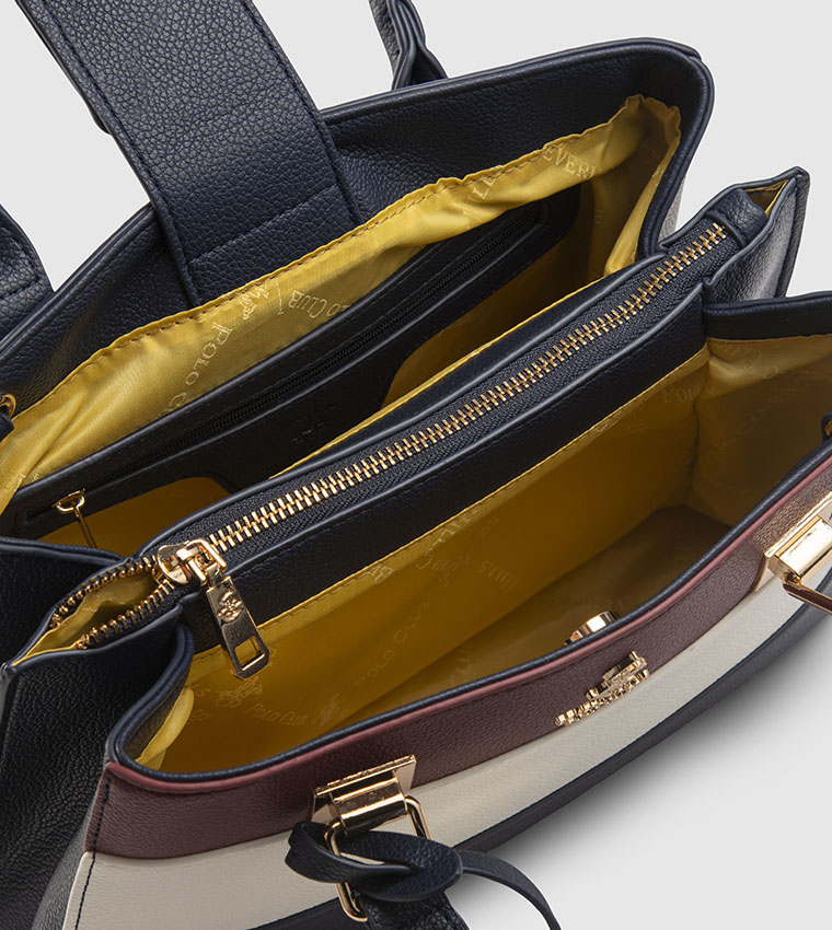 Color Block Satchel Bag