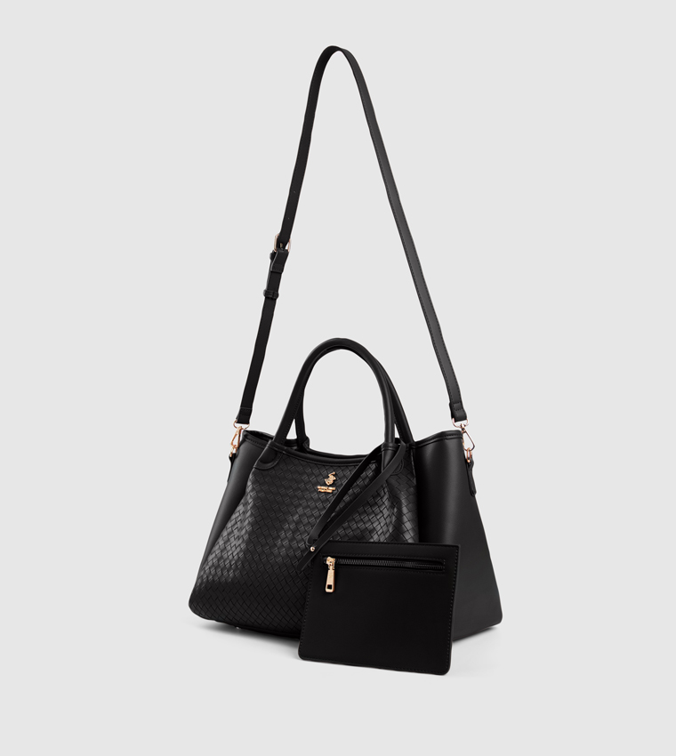 Braided Tote Bag with Pouch