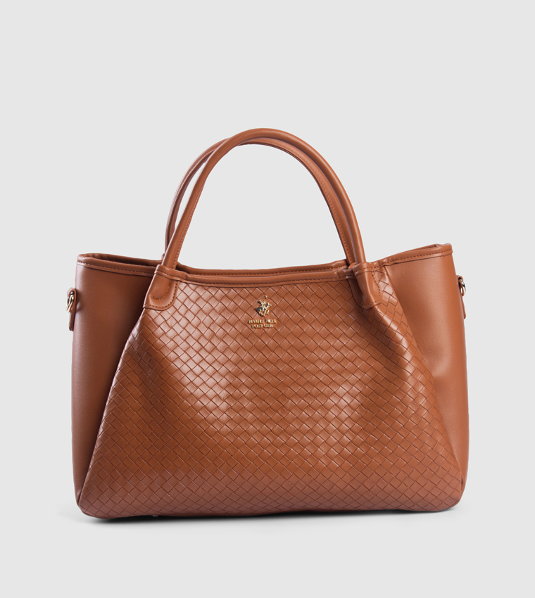 Braided Tote Bag with Pouch