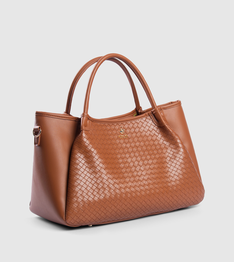 Braided Tote Bag with Pouch