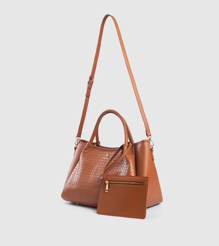 Braided Tote Bag with Pouch