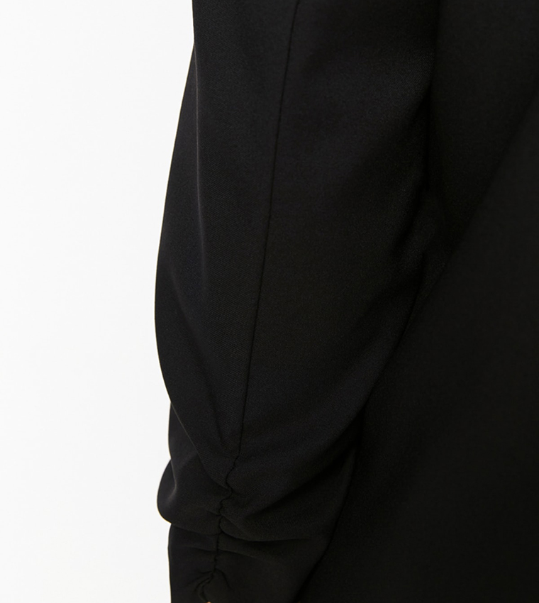 Buy Trendyol Ruffle Detailed Woven Jacket In Black | 6thStreet UAE