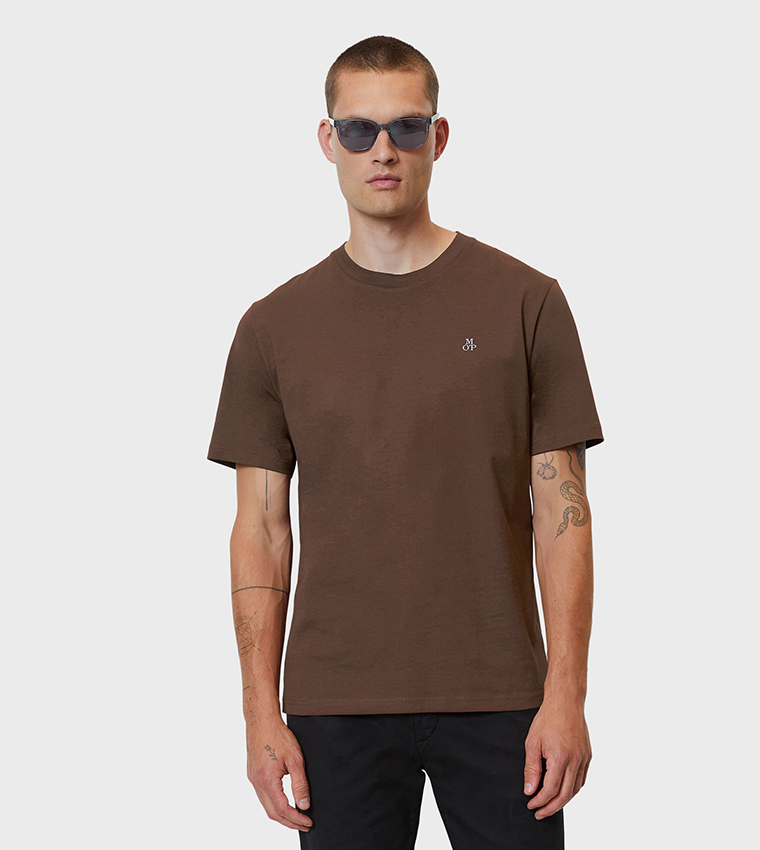 Buy Marc O'Polo Logo Print Organic Cotton T Shirt In Brown