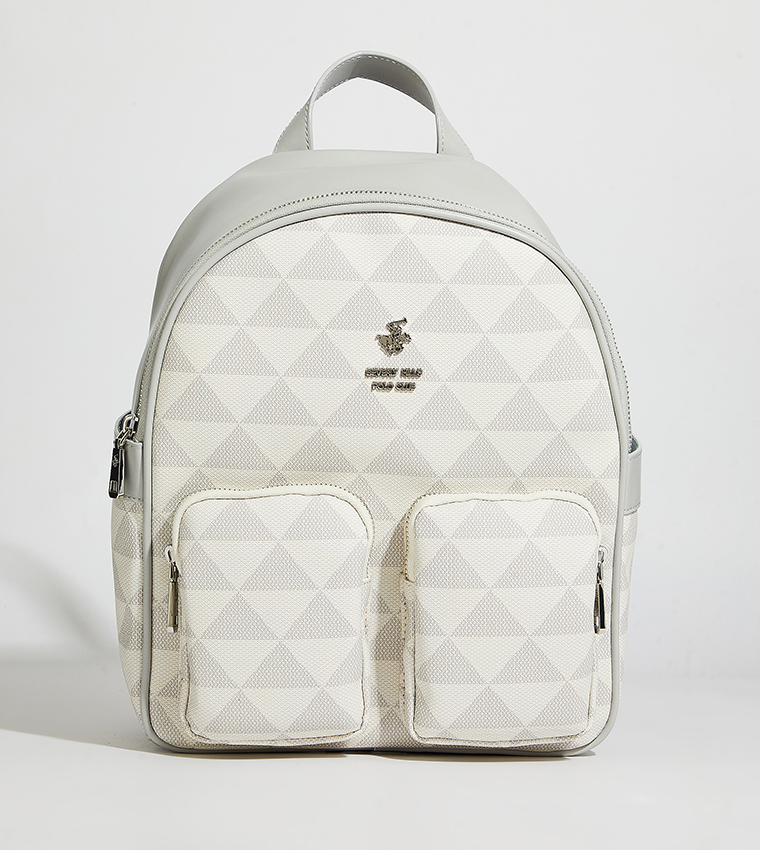 Logo Detail Patterned Backpack