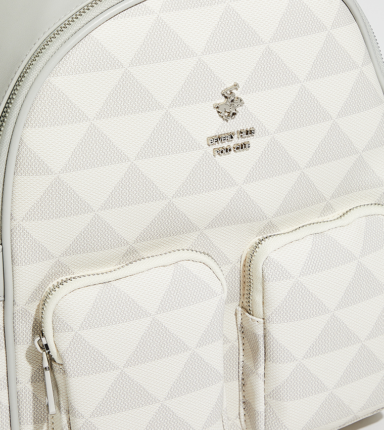 Logo Detail Patterned Backpack