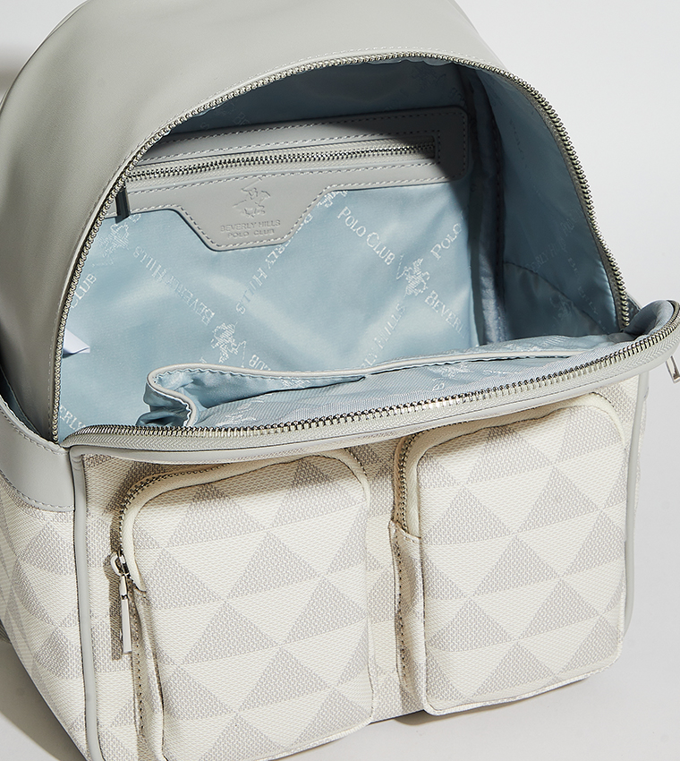Logo Detail Patterned Backpack