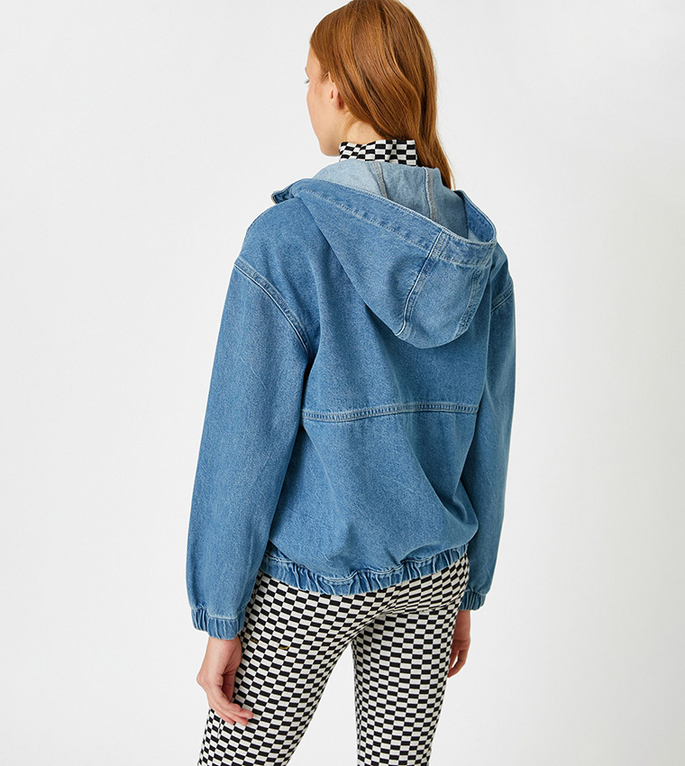 Buy Trendyol Denim Zipper Jacket In Blue 6thStreet Qatar