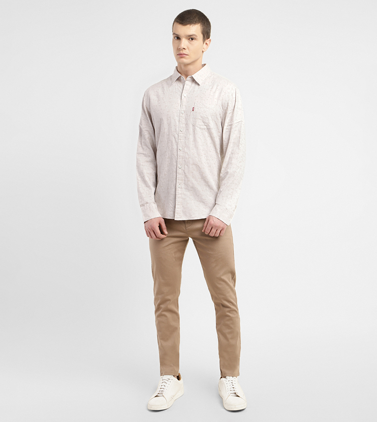 Logo Detail Long Sleeves Slim Fit Shirt