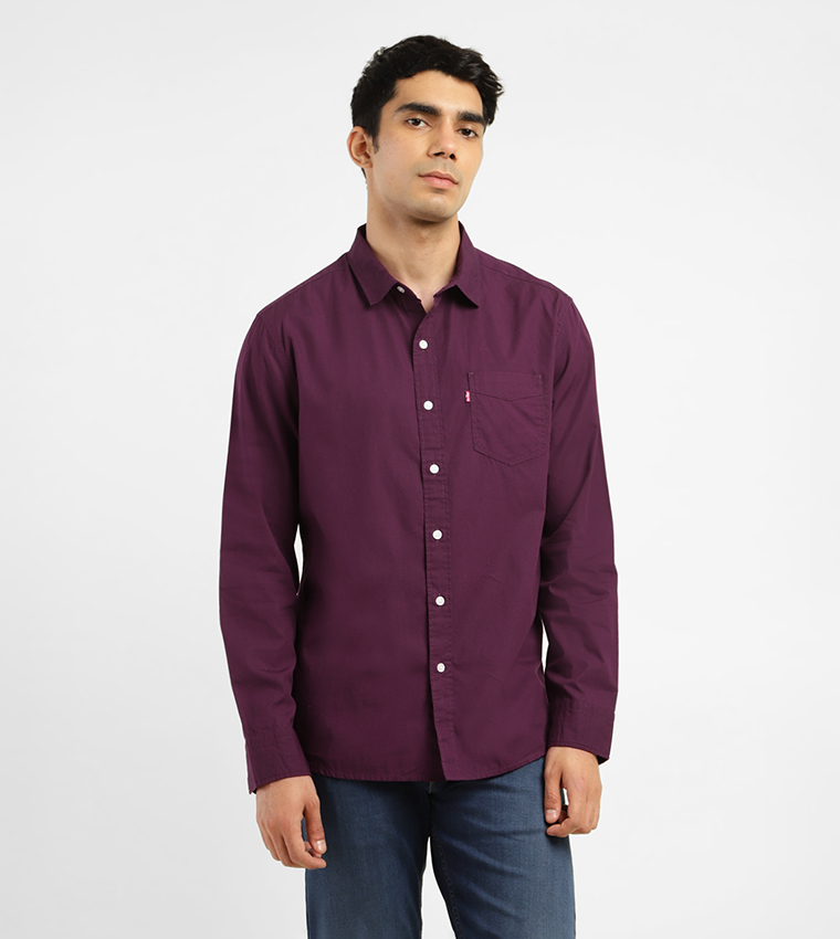 Mens burgundy slim fit clearance shirt