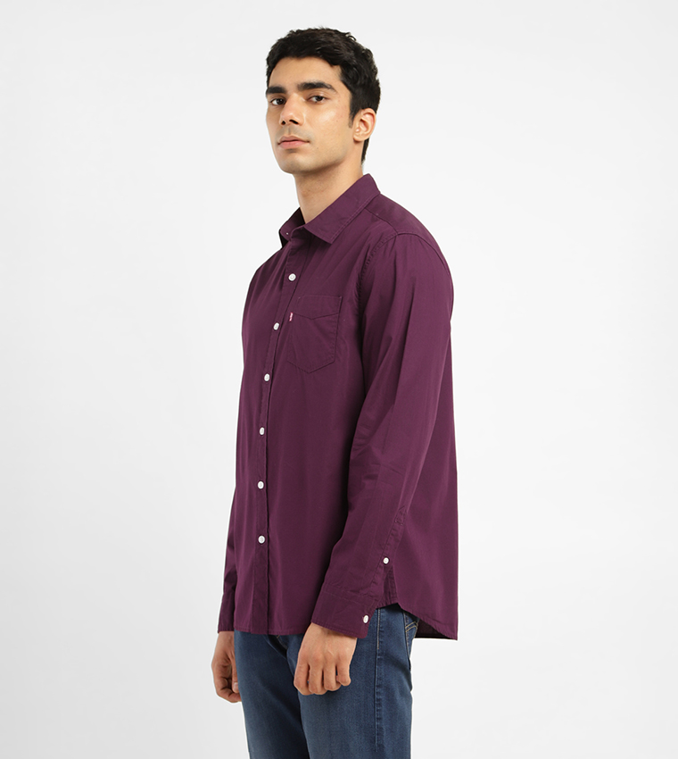 Logo Detail Long Sleeves Slim Fit Shirt