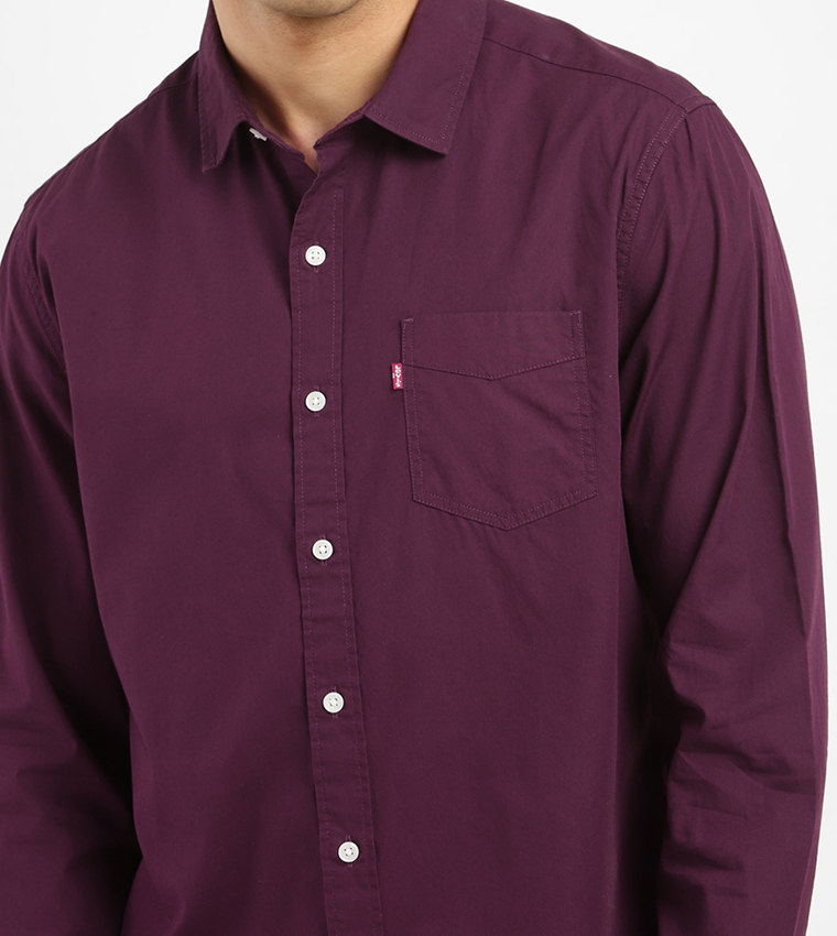 Logo Detail Long Sleeves Slim Fit Shirt