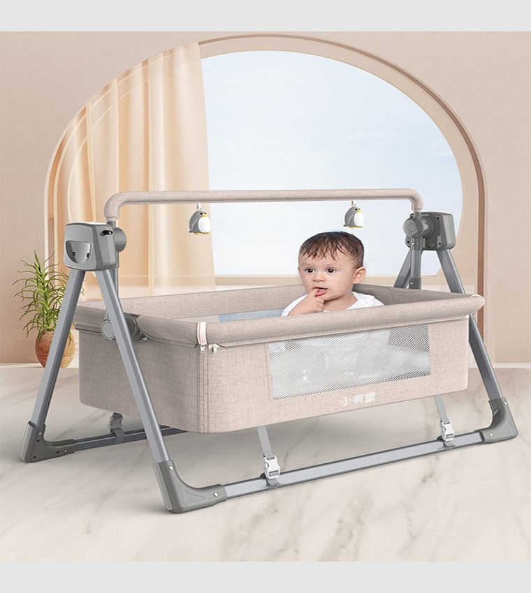 Buy BABYLOVE Baby Cradle Multi Function Electric Intelligent Sleep Rocking with Remote In Khaki 6thStreet Saudi Arabia