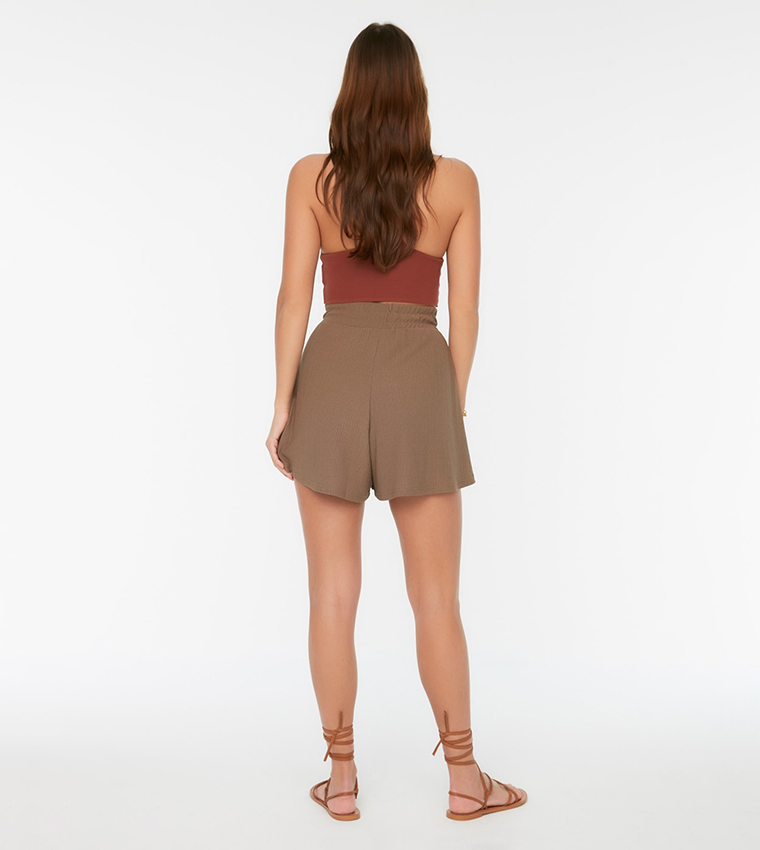 High waisted flare shorts hot sale