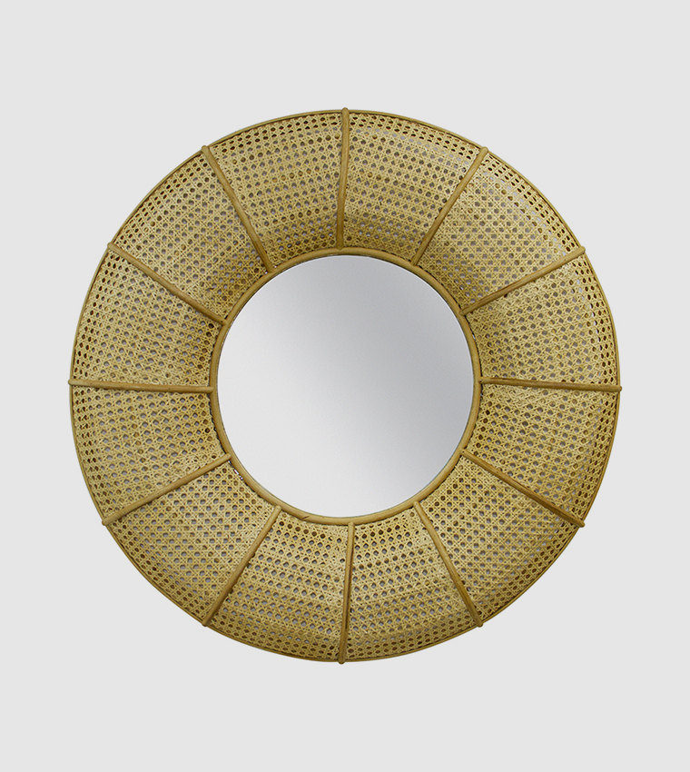 Designer Rattan Mirror 