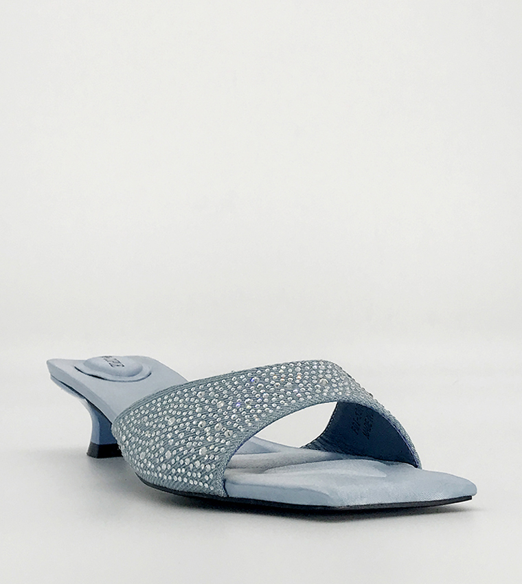 Buy Cuple Embellished Kitten Heel Sandals In Blue 6thStreet UAE