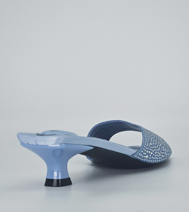 Blue kitten heel sandals deals