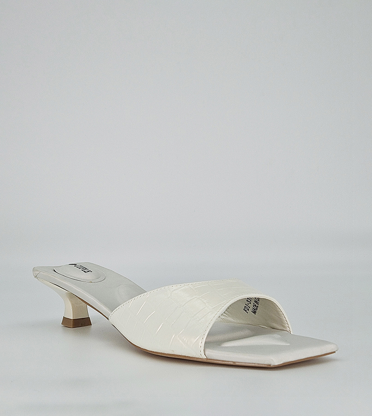 Buy Cuple Textured Kitten Heel Sandals In Off White 6thStreet UAE