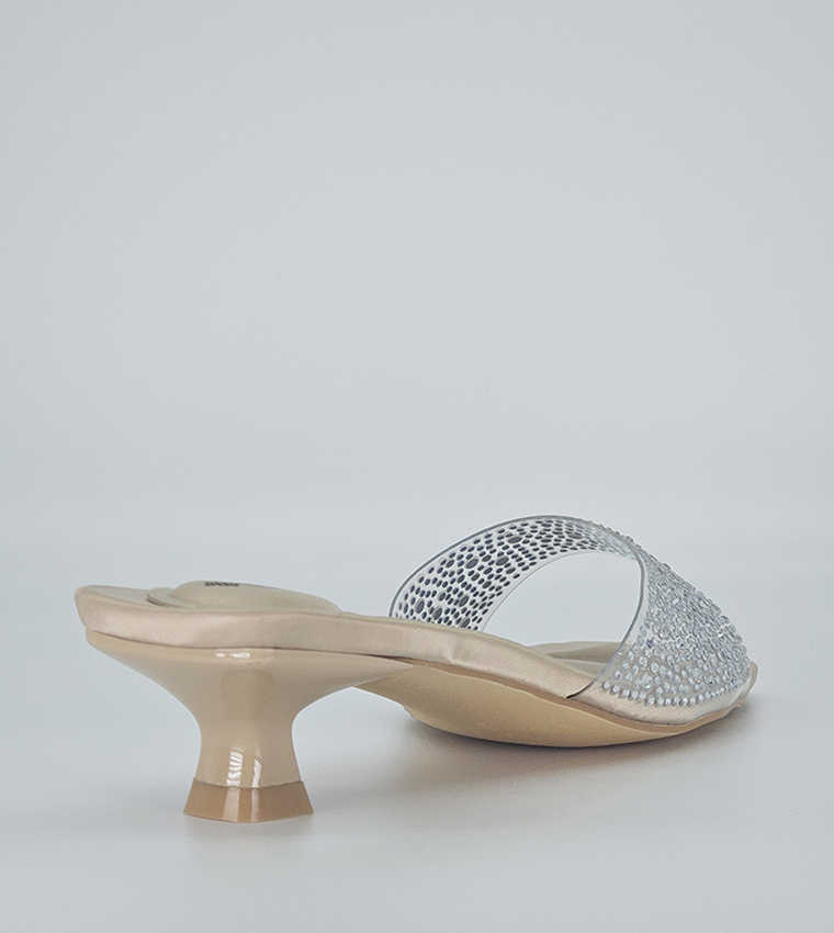 Buy Cuple Embellished Kitten Heel Sandals In Beige 6thStreet UAE