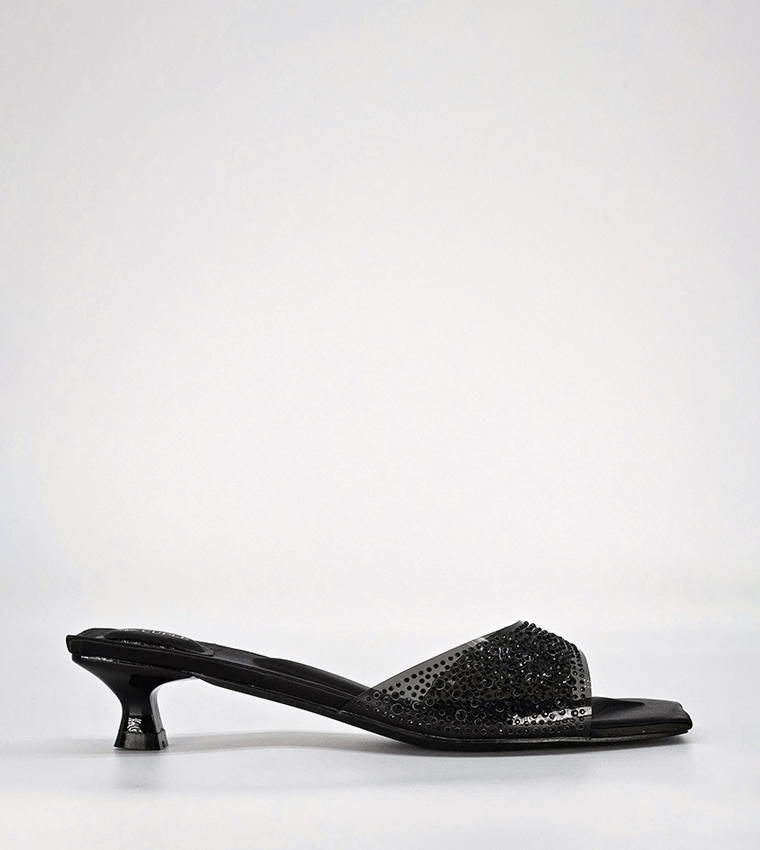 Black kitten heel shop sandals