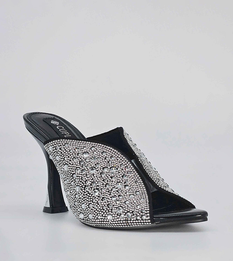 Embellished peep toe heels hotsell
