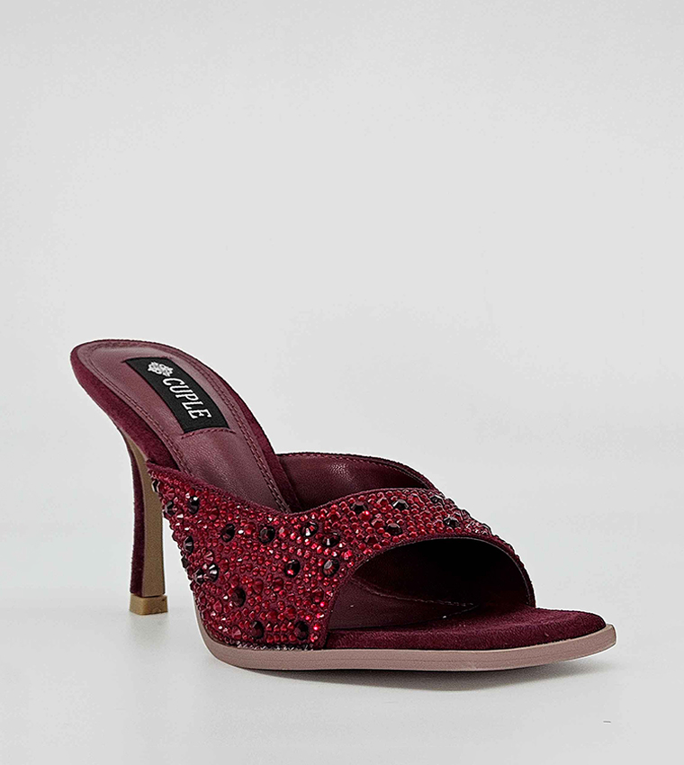 Maroon sandals heels store