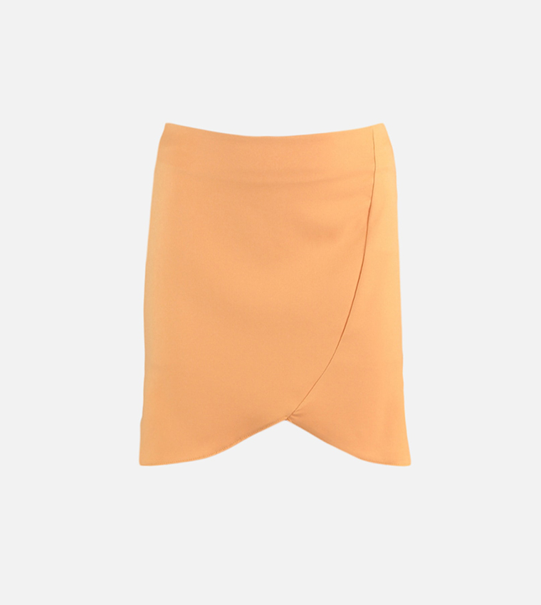 Buy Trendyol Button Fly Mini Skirt In Orange 6thStreet UAE