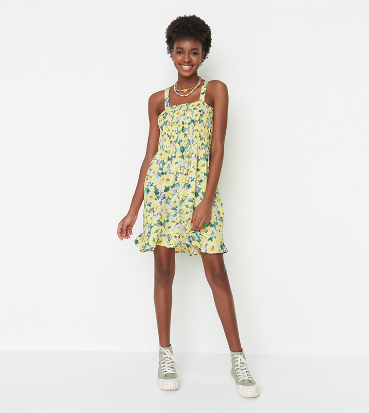 Flounce mini dress online