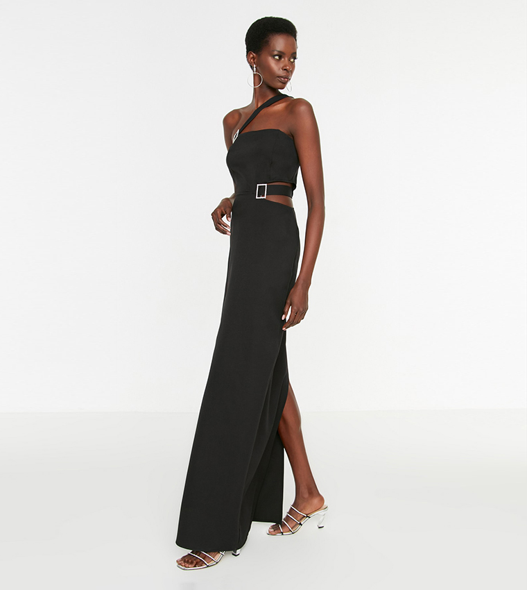 Buy Trendyol Classic Cut Out Evening Dress In Black 6thStreet Kuwait