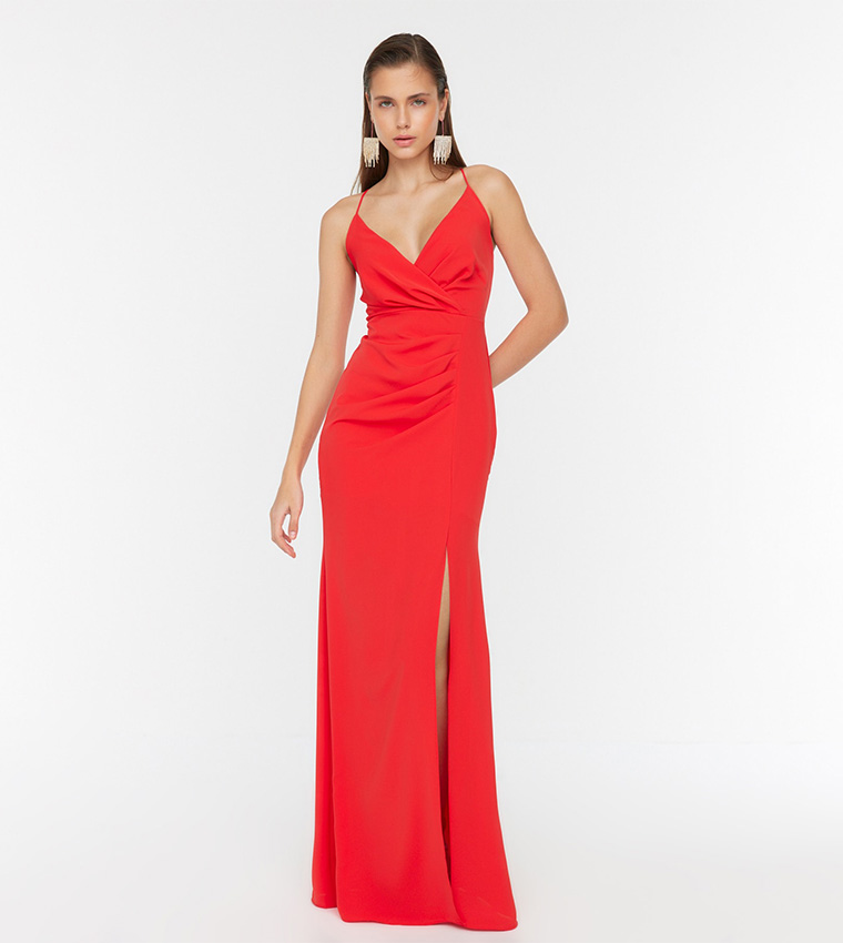 Buy Trendyol Back Piping Detailed Evening Dress & Graduation Dress In