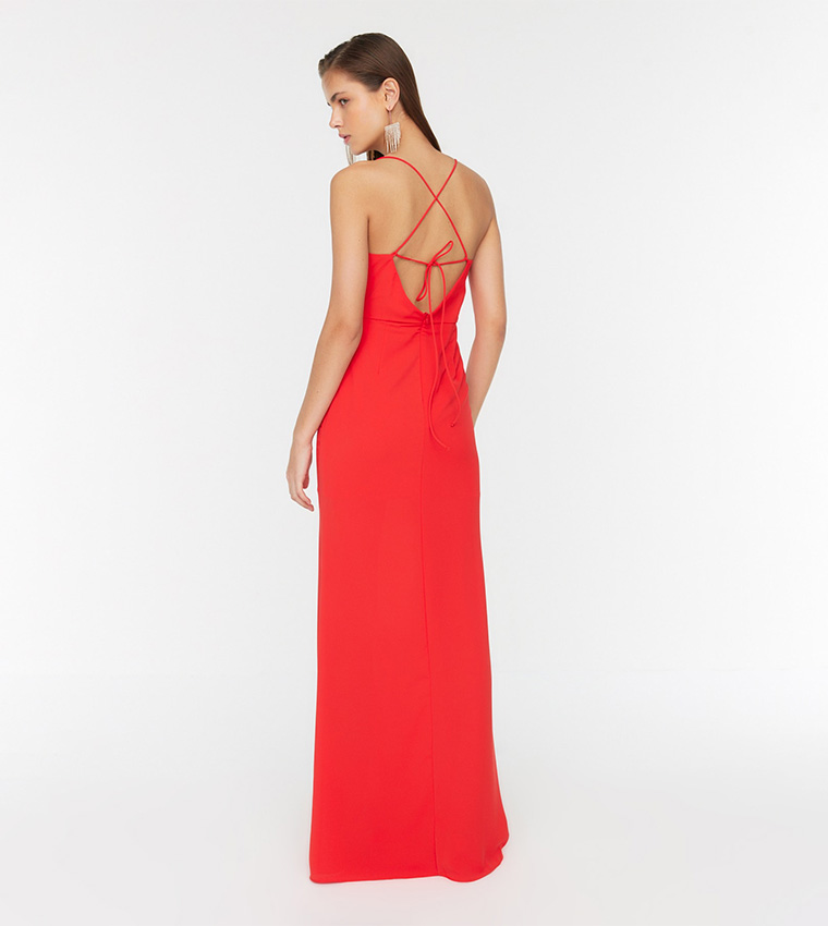 Buy Trendyol Back Piping Detailed Evening Dress & Graduation Dress In