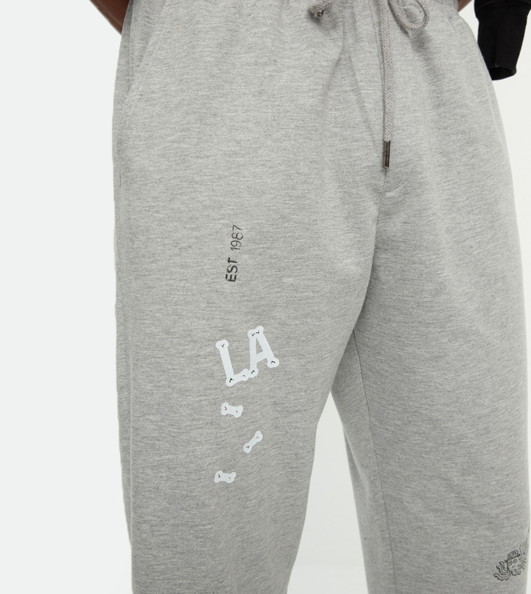 Buy Trendyol Printed Casual Joggers In Grey 6thStreet Qatar