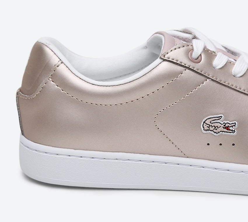 Lacoste rose gold and white shoes shop